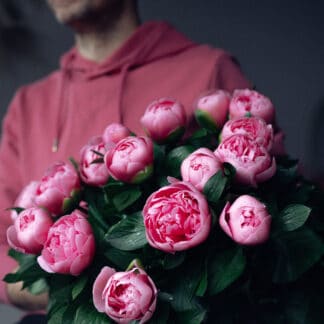 Bouquet de Pivoine Etched salmon