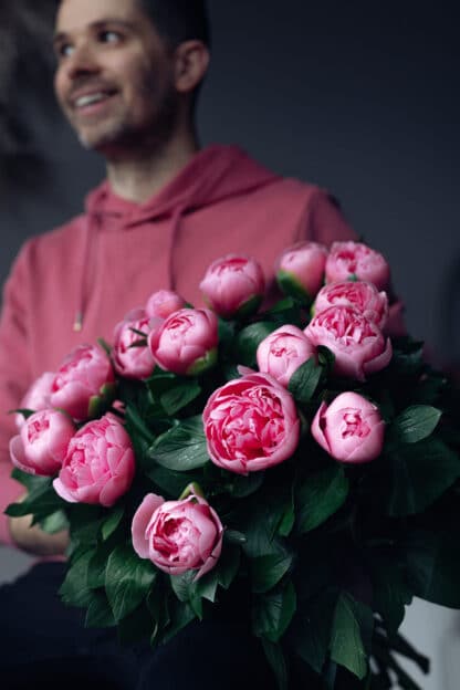 Bouquet de Pivoine Etched salmon