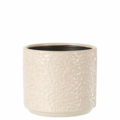 Cache pot fleur céramique blanc 5”