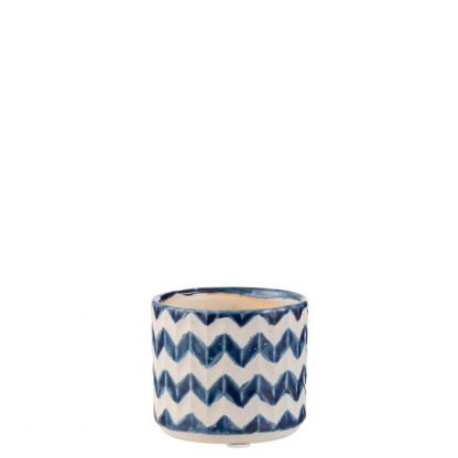 Cache-pot Zig Zag bleu 2.75”