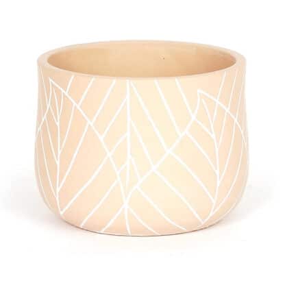 Cache-pot gravures feuilles 6.5”