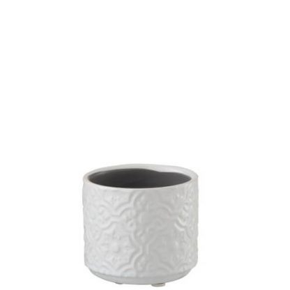Cache-pot oriental céramique blanche 2.5”