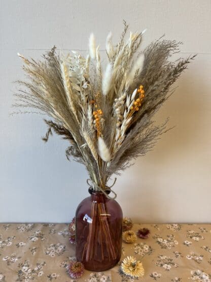 Bouquet fleurs séchées Miel